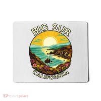 Big Sur California Beach Central Coast Retro Forest Camping Mousepad thumb 0