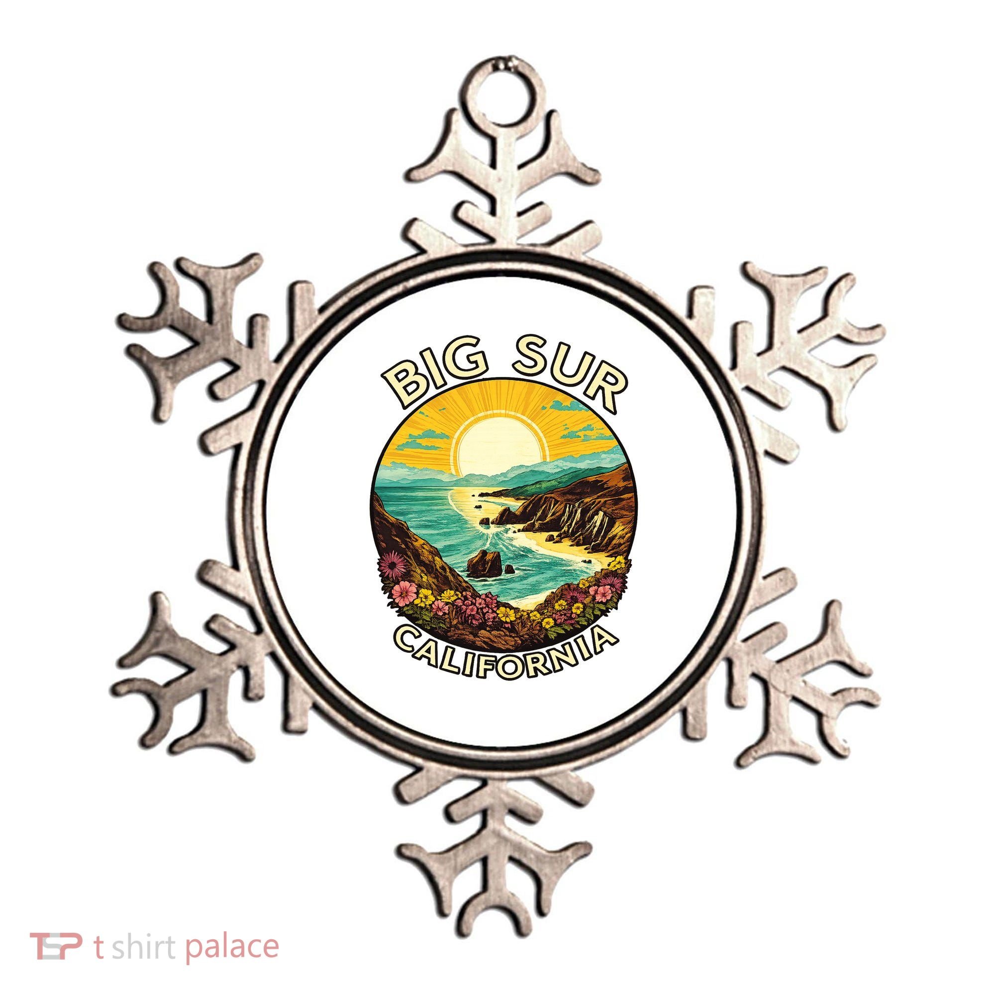 Big Sur California Beach Central Coast Retro Forest Camping Ornament