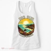 Big Sur California Beach Central Coast Retro Forest Camping Women's Tank Top thumb 0