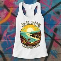 Big Sur California Beach Central Coast Retro Forest Camping Women's Tank Top thumb 3