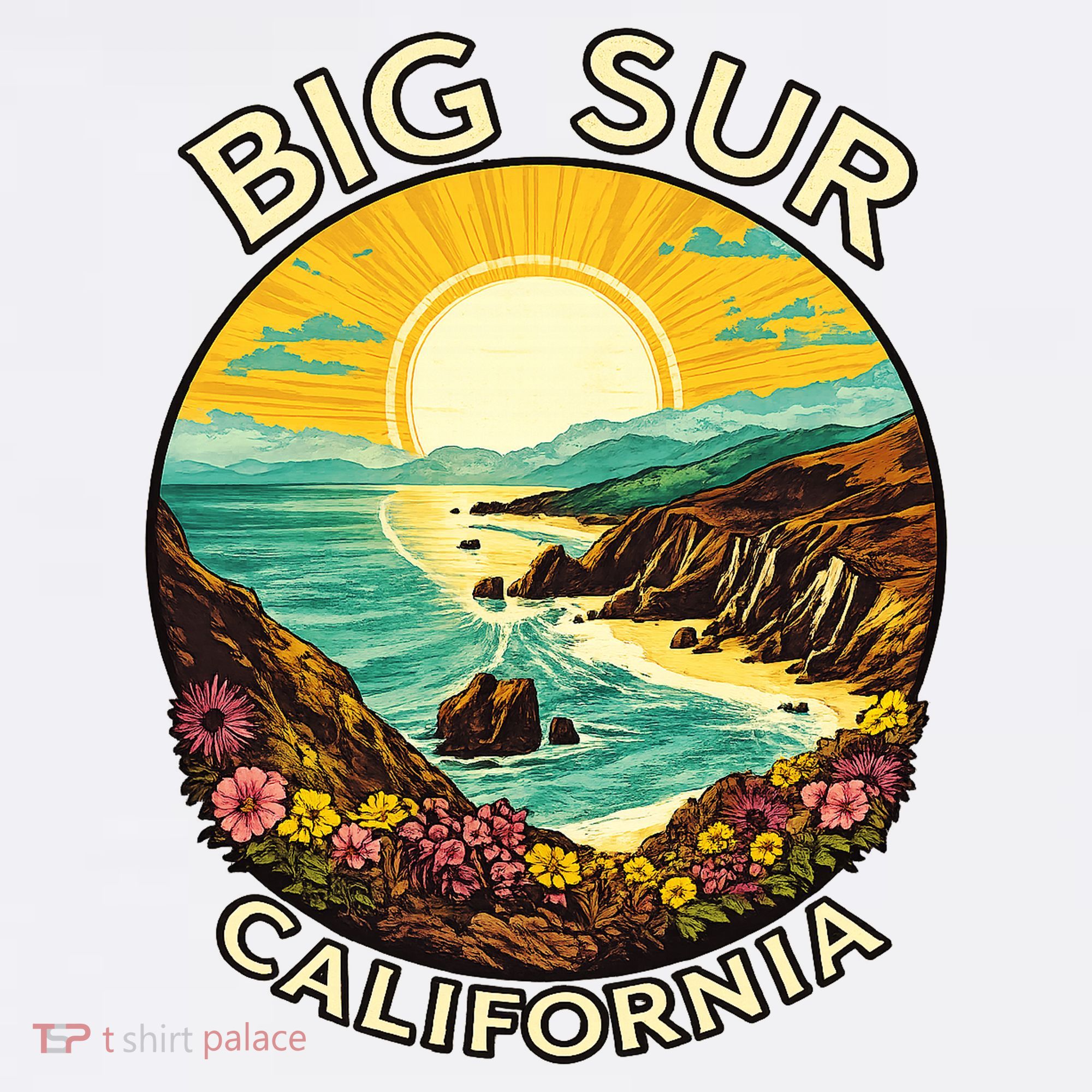 Big Sur California Beach Central Coast Retro Forest Camping Hat