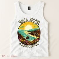 Big Sur California Beach Central Coast Retro Forest Camping Tank Top thumb 2