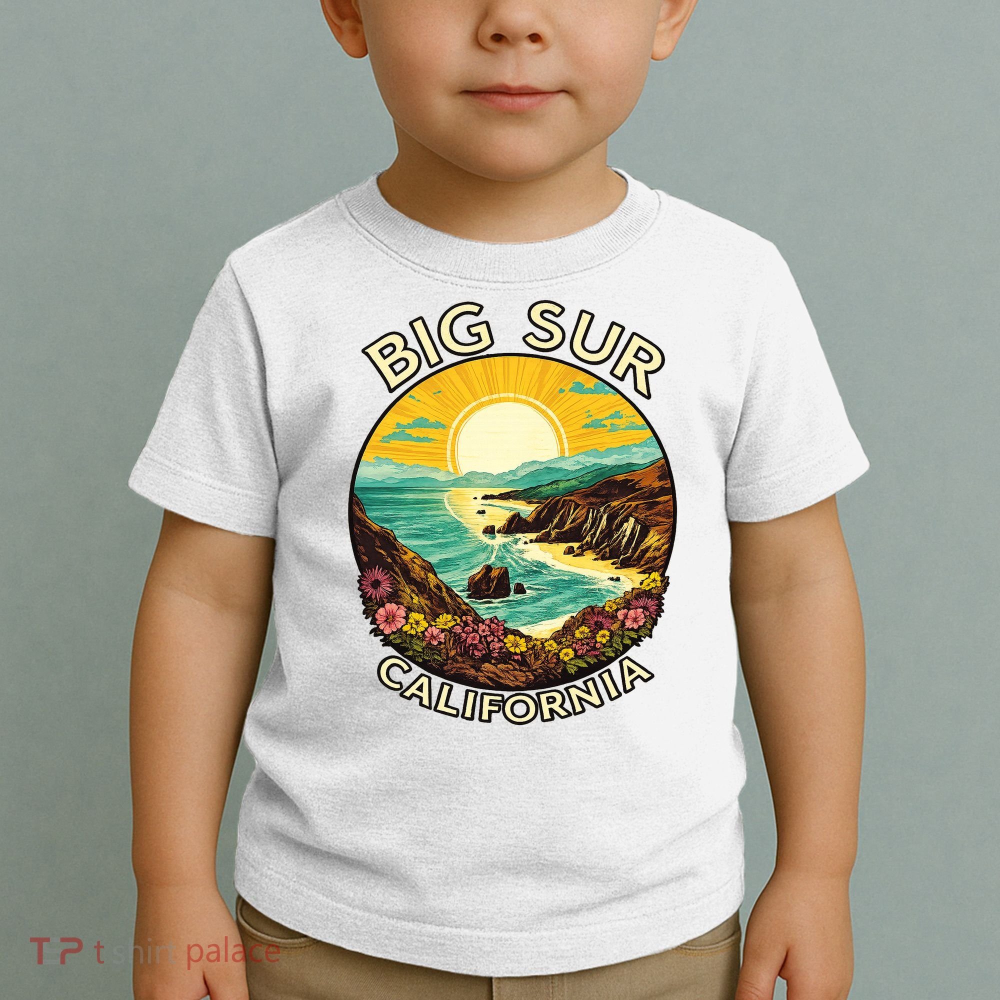 Big Sur California Beach Central Coast Retro Forest Camping Toddler T-Shirt