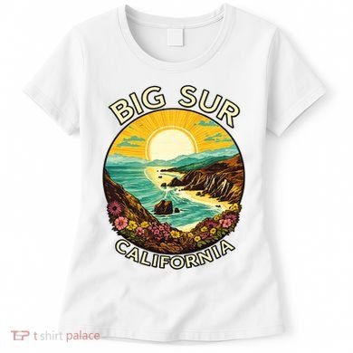 Big Sur California Beach Central Coast Retro Forest Camping Women's T-Shirt
