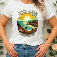 Big Sur California Beach Central Coast Retro Forest Camping Women's T-Shirt thumb 2