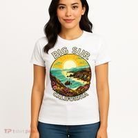 Big Sur California Beach Central Coast Retro Forest Camping Women's T-Shirt thumb 4