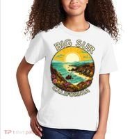 Big Sur California Beach Central Coast Retro Forest Camping Kids T-Shirt thumb 2