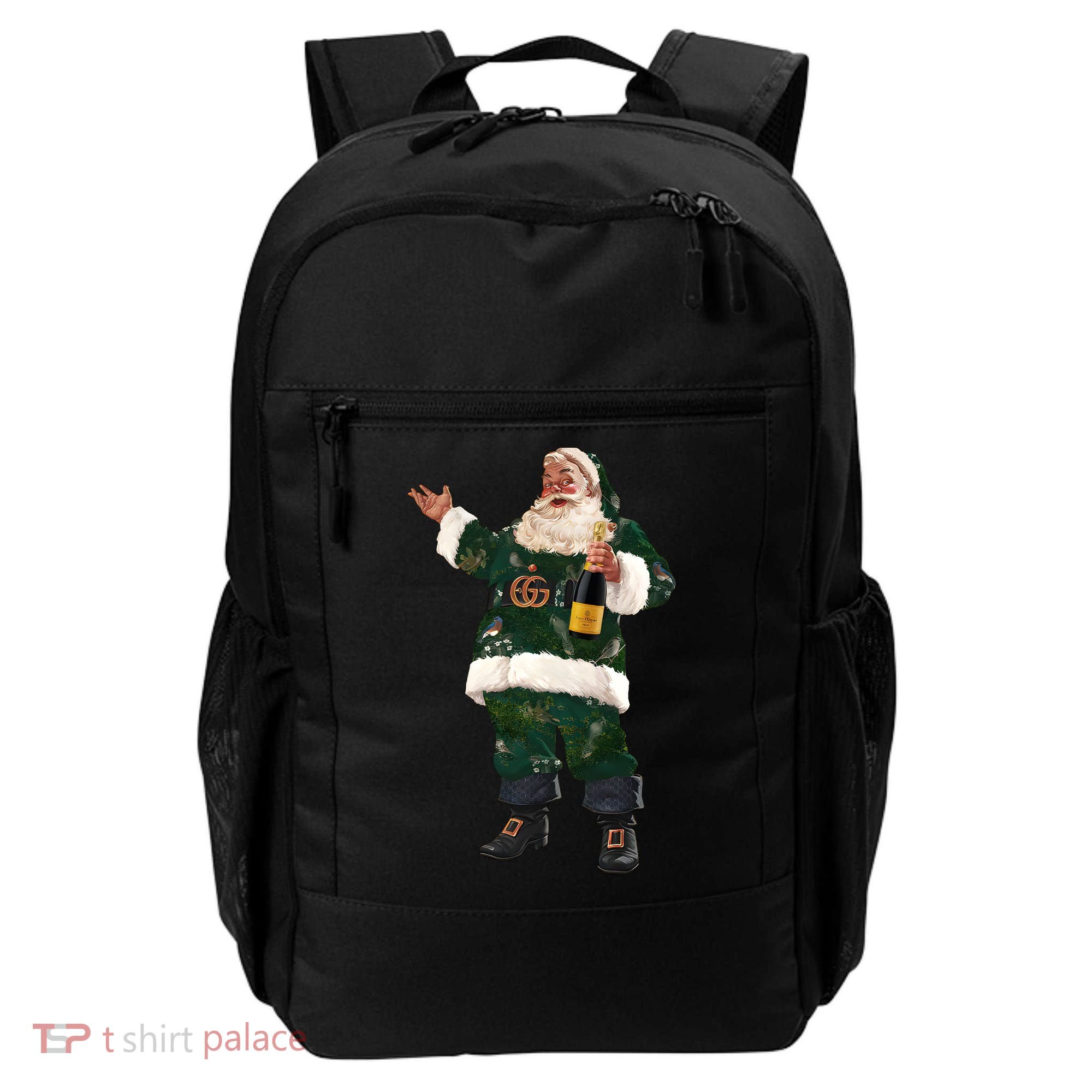 Boujee Santa Champagne Luxe Santa Funny Christmas Backpack