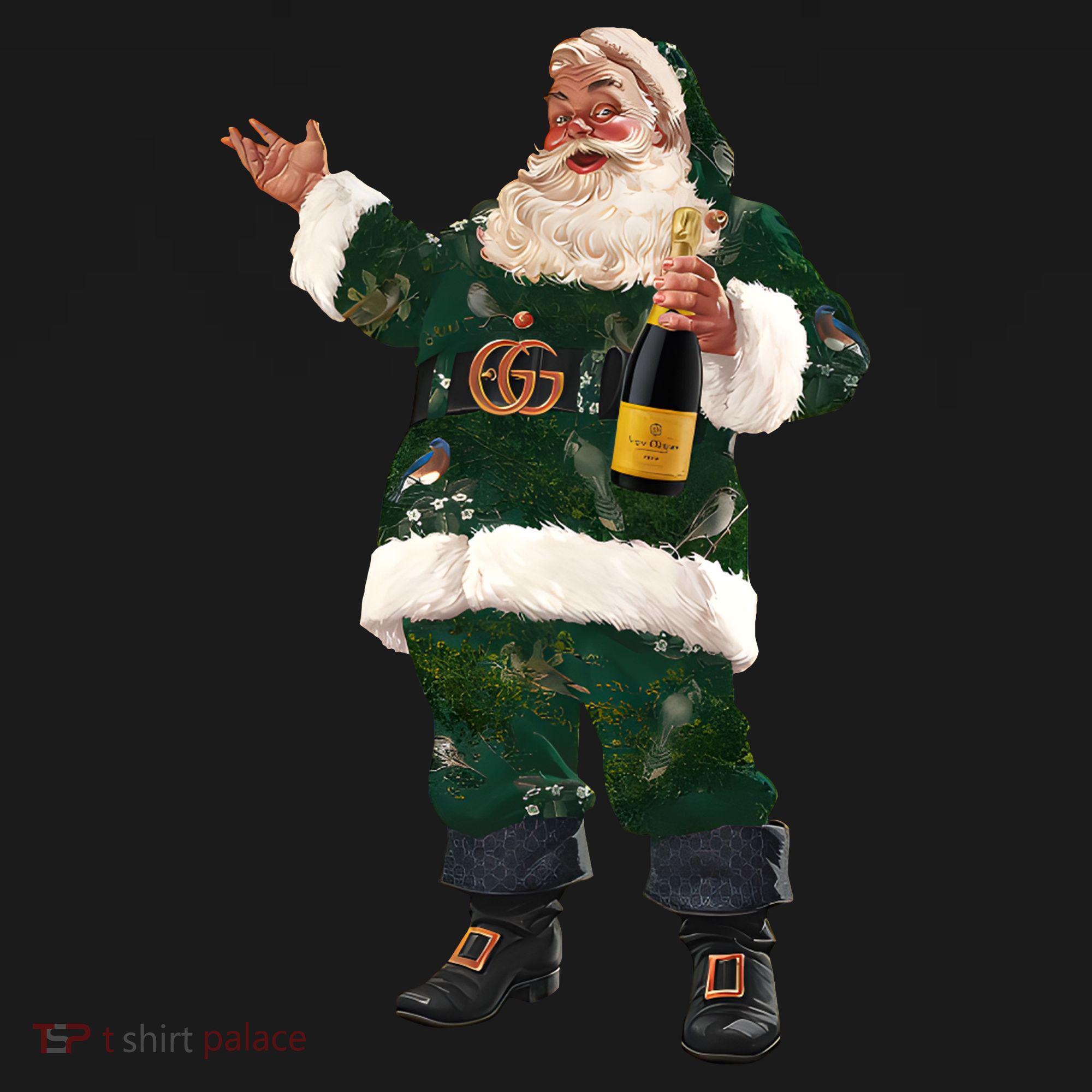 Boujee Santa Champagne Luxe Santa Funny Christmas Backpack