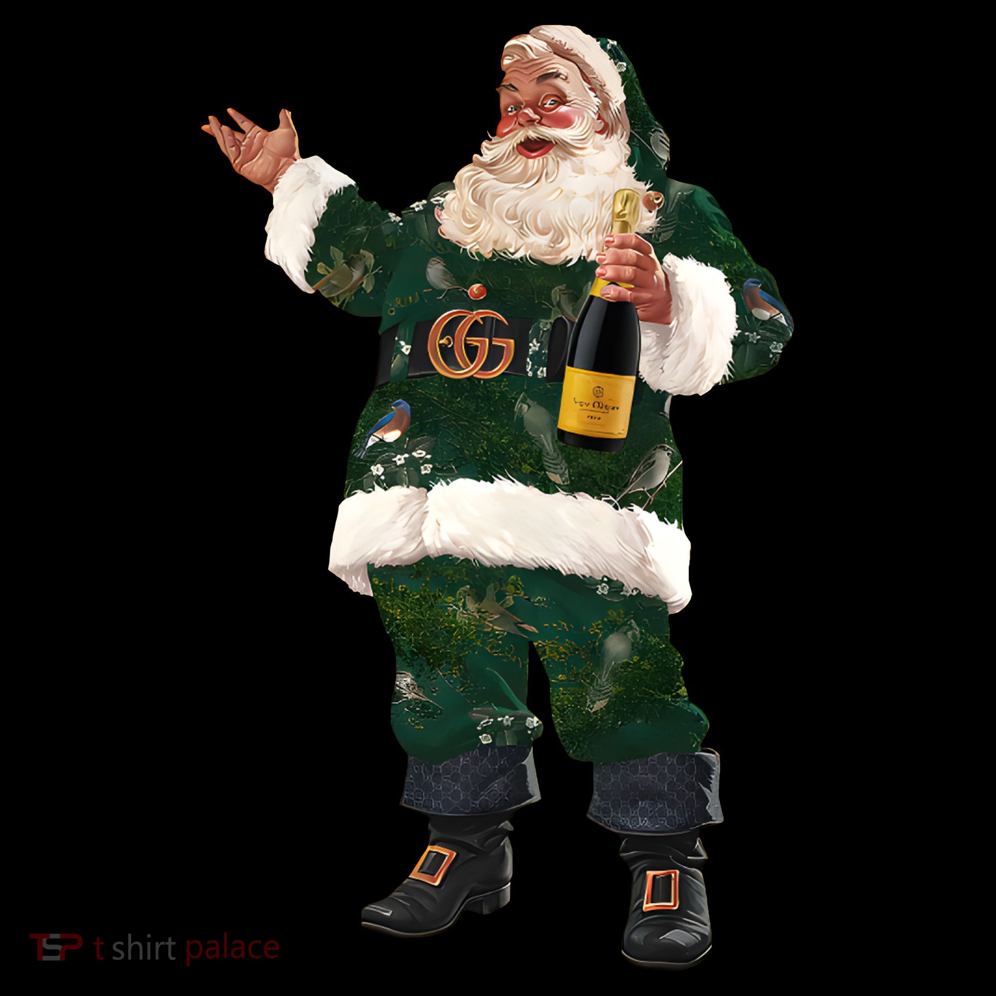 Boujee Santa Champagne Luxe Santa Funny Christmas Women's Hoodie