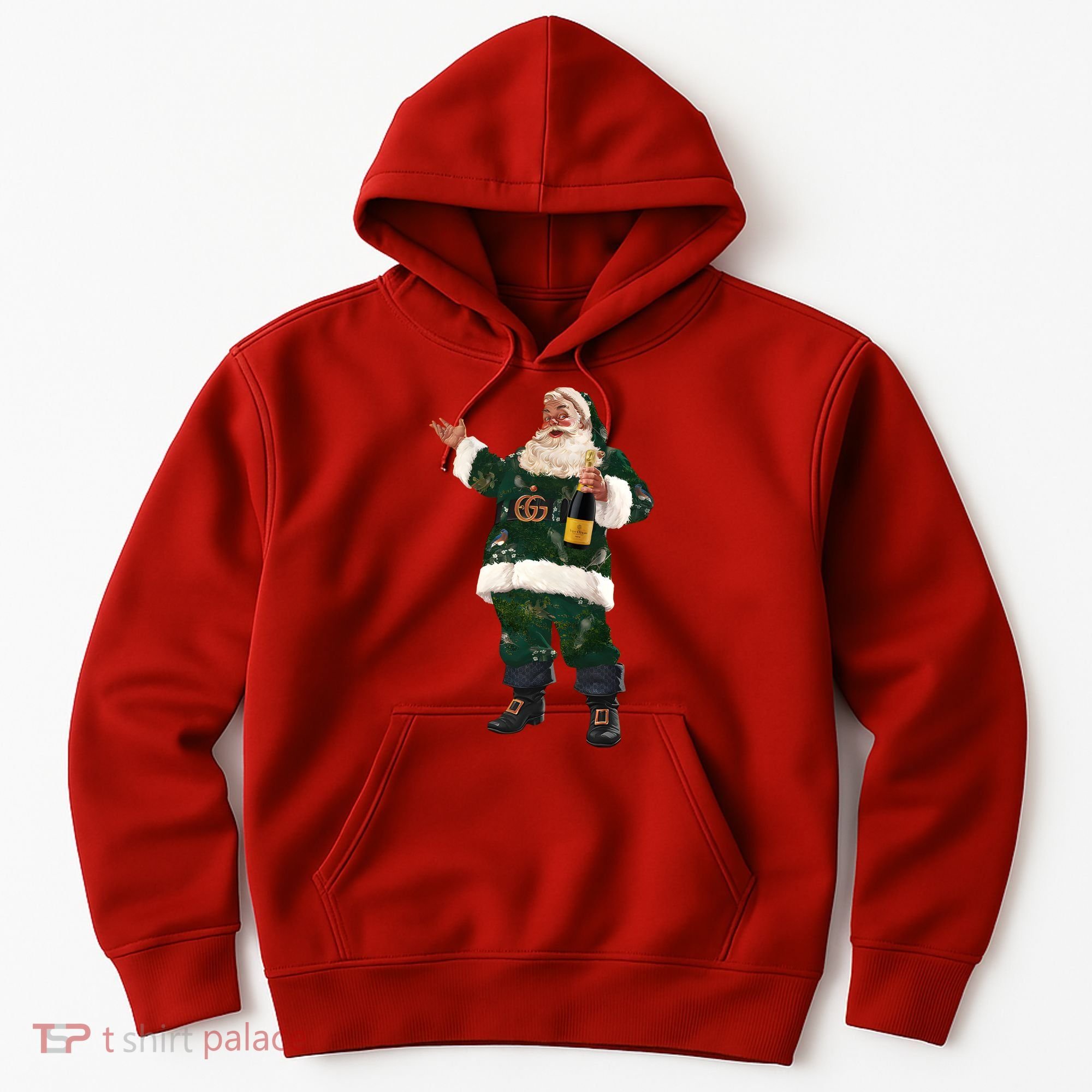 Boujee Santa Champagne Luxe Santa Funny Christmas Hoodie