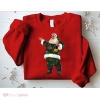 Boujee Santa Champagne Luxe Santa Funny Christmas Sweatshirt thumb 2