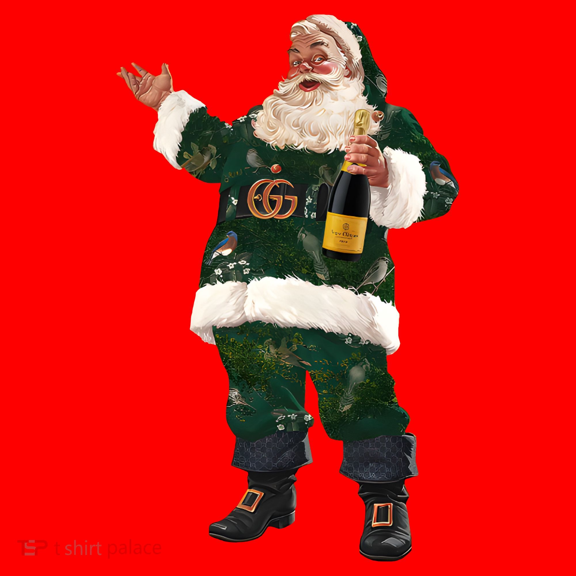 Boujee Santa Champagne Luxe Santa Funny Christmas Sweatshirt