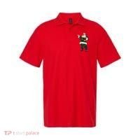 Boujee Santa Champagne Luxe Santa Funny Christmas Polo thumb 0