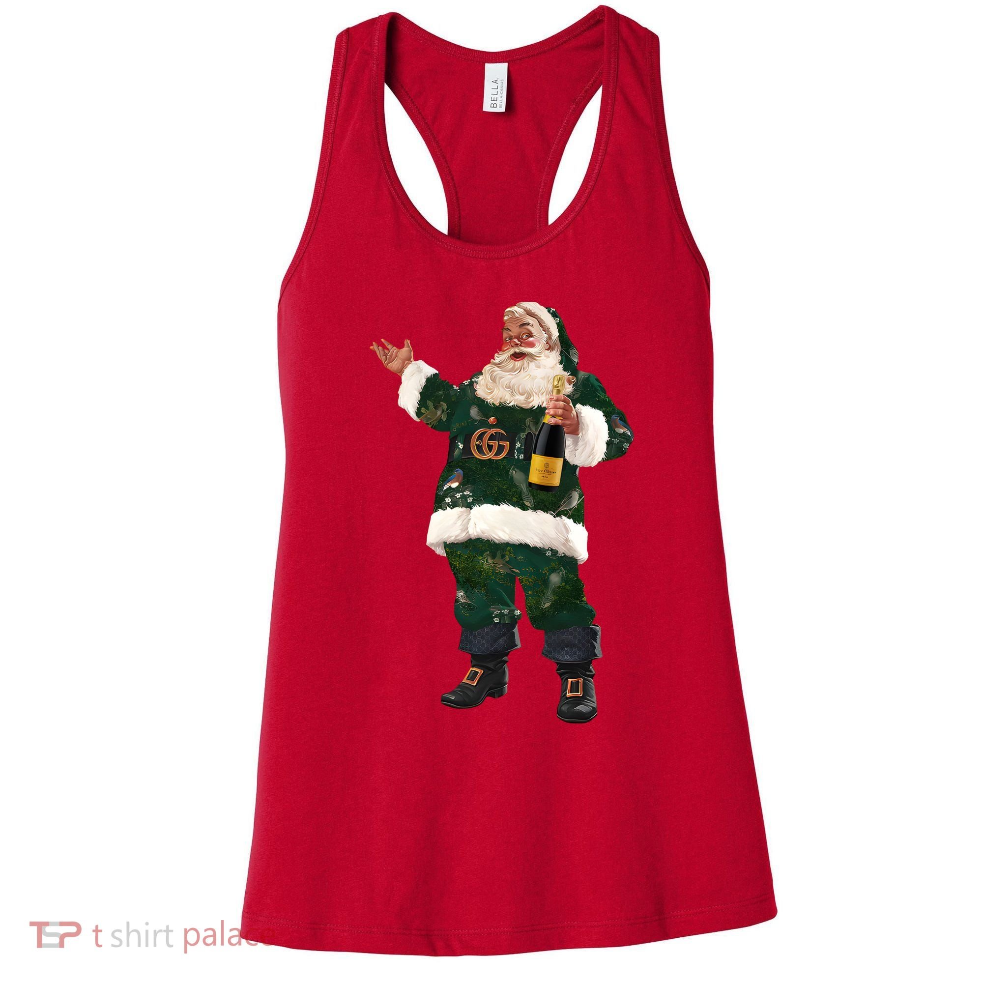 Boujee Santa Champagne Luxe Santa Funny Christmas Women's Tank Top