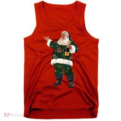 Boujee Santa Champagne Luxe Santa Funny Christmas Tank Top