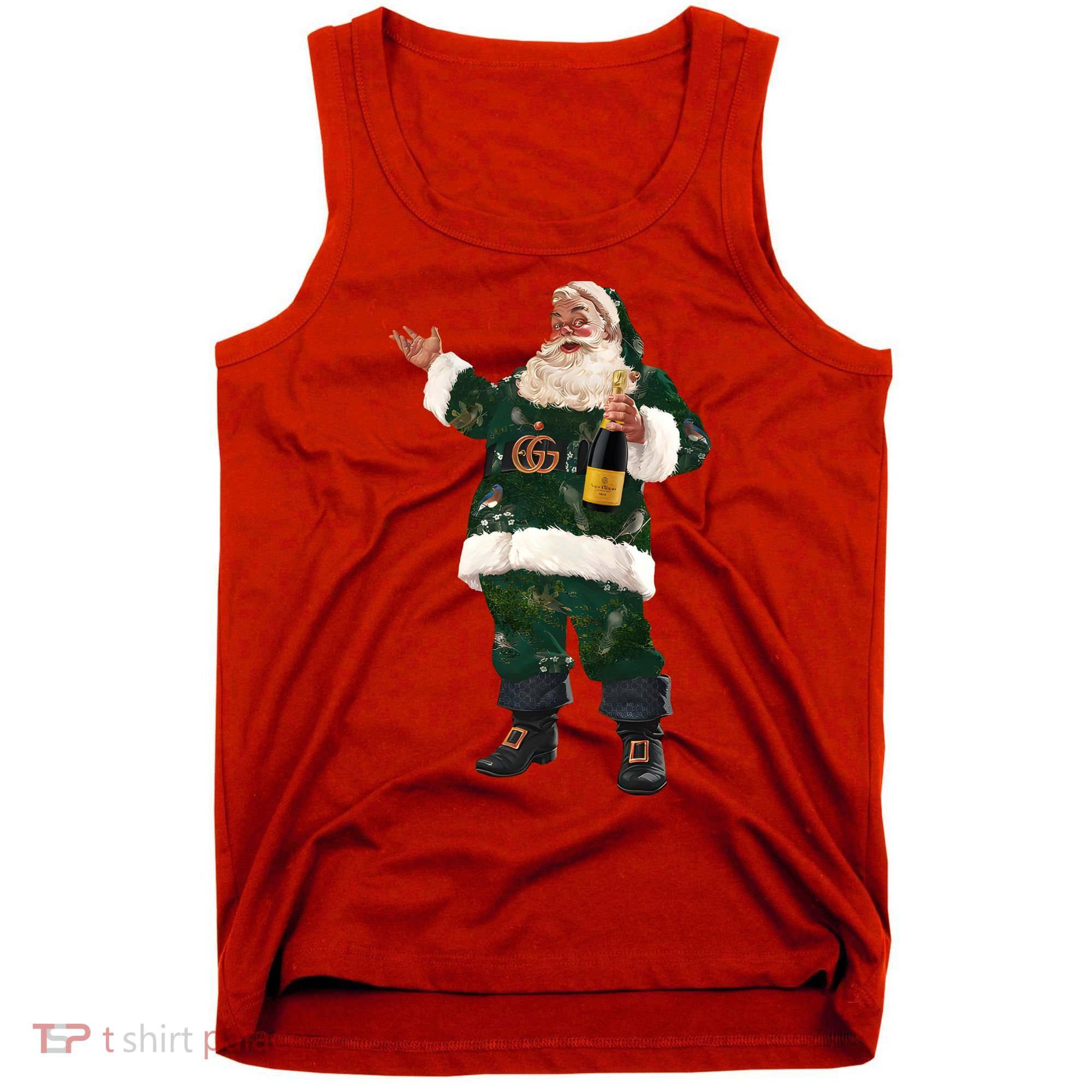 Boujee Santa Champagne Luxe Santa Funny Christmas Tank Top