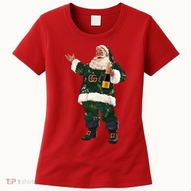 Boujee Santa Champagne Luxe Santa Funny Christmas Women's T-Shirt