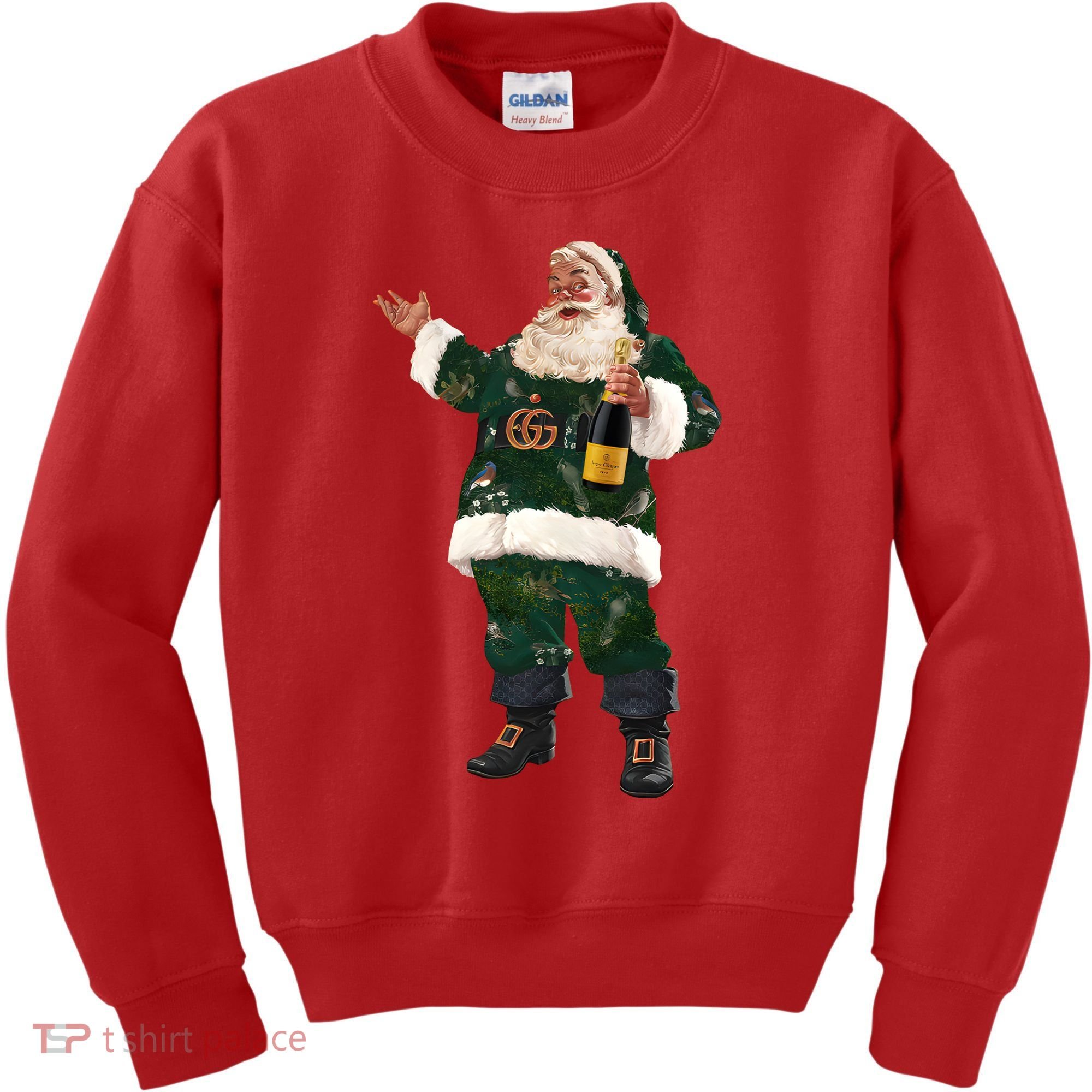 Boujee Santa Champagne Luxe Santa Funny Christmas Kids Sweatshirt