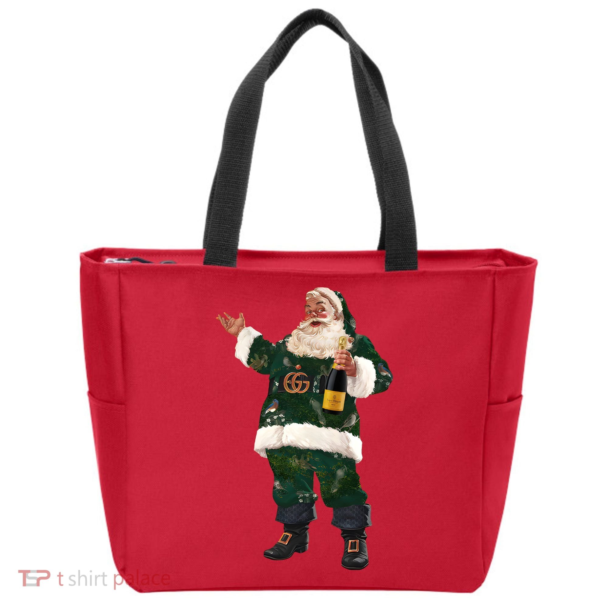 Boujee Santa Champagne Luxe Santa Funny Christmas Tote Bag