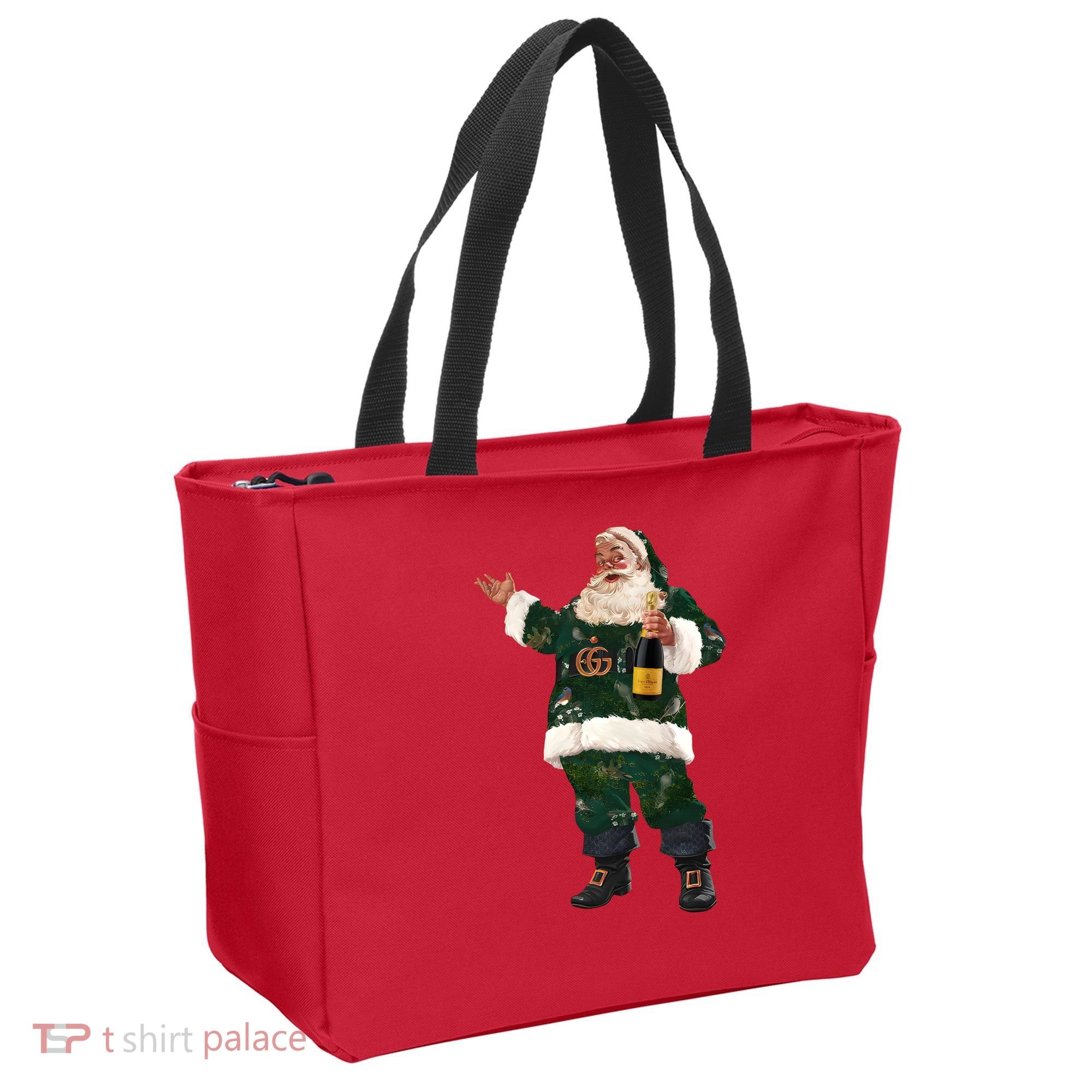 Boujee Santa Champagne Luxe Santa Funny Christmas Tote Bag