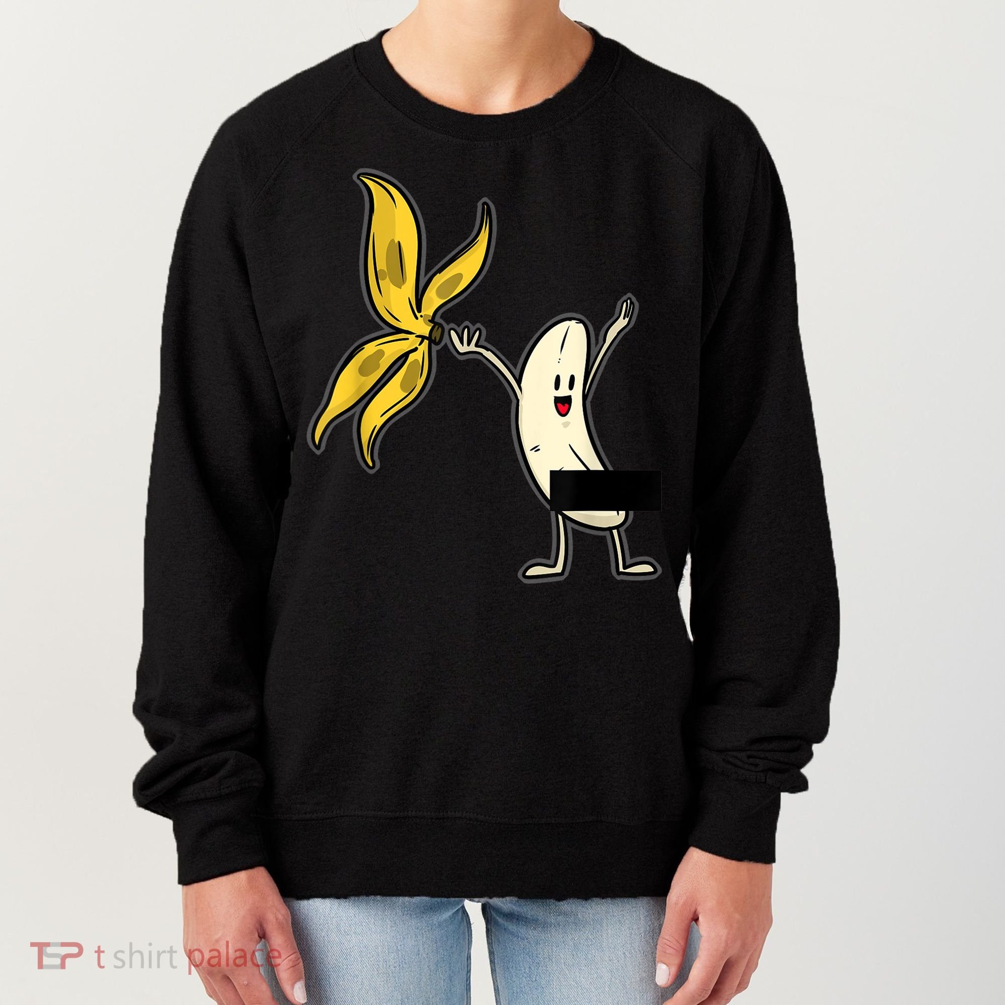 Banana Striptease Censored Gift Naked Funny Adult Gift Women's Sweatshirt