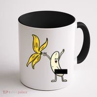 Banana Striptease Censored Gift Naked Funny Adult Gift Coffee Mug thumb 1
