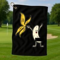 Banana Striptease Censored Gift Naked Funny Adult Gift Golf Towel thumb 1