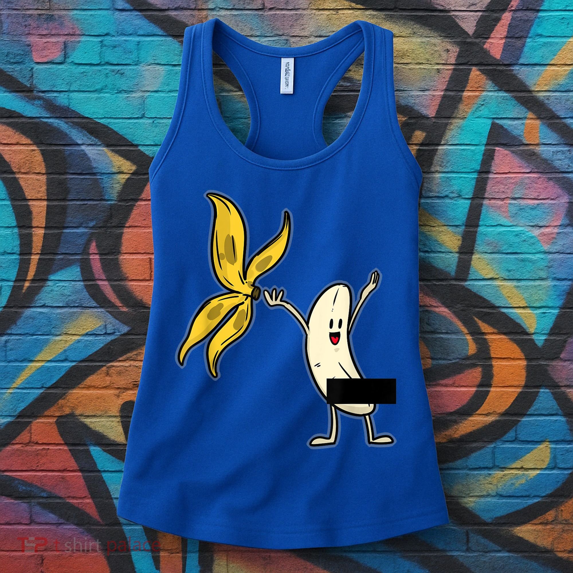 Banana Striptease Censored Gift Naked Funny Adult Gift Women's Tank Top