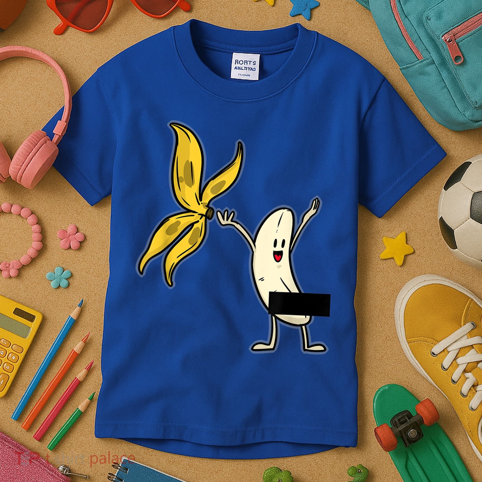 Banana Striptease Censored Gift Naked Funny Adult Gift Kids T-Shirt