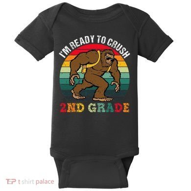Bigfoot Sasquatch Crush 2nd Grade Second First Day Of School Gift Baby Bodysuit