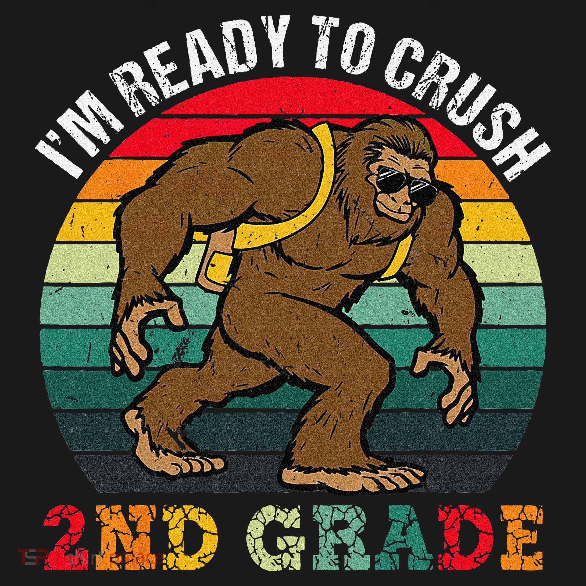 Bigfoot Sasquatch Crush 2nd Grade Second First Day Of School Gift Baby Bodysuit