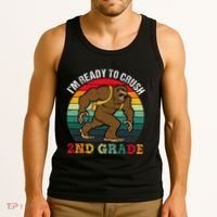 Bigfoot Sasquatch Crush 2nd Grade Second First Day Of School Gift Tank Top thumb 3