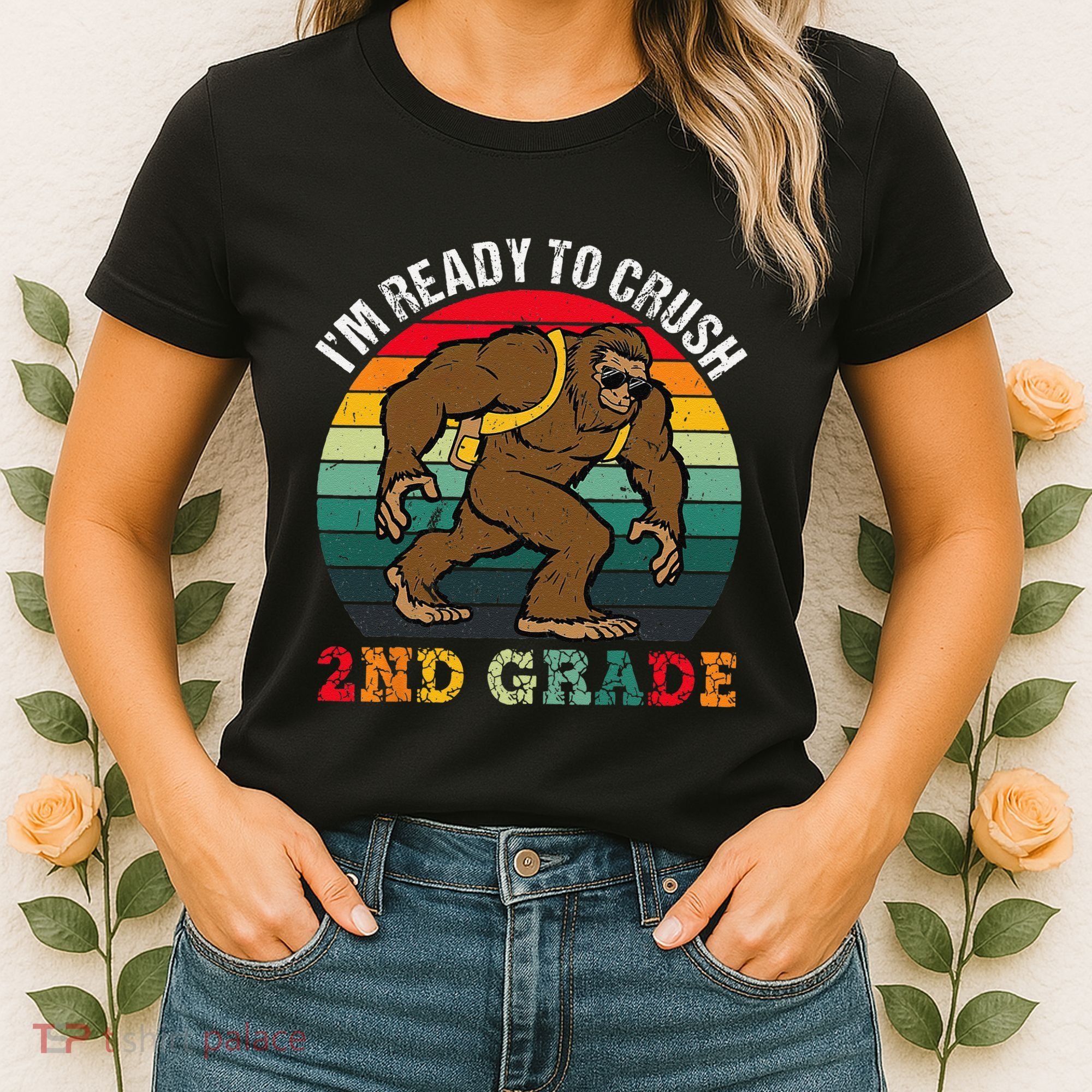 Bigfoot Sasquatch Crush 2nd Grade Second First Day Of School Gift Women's T-Shirt