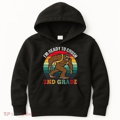Bigfoot Sasquatch Crush 2nd Grade Second First Day Of School Gift Kids Hoodie
