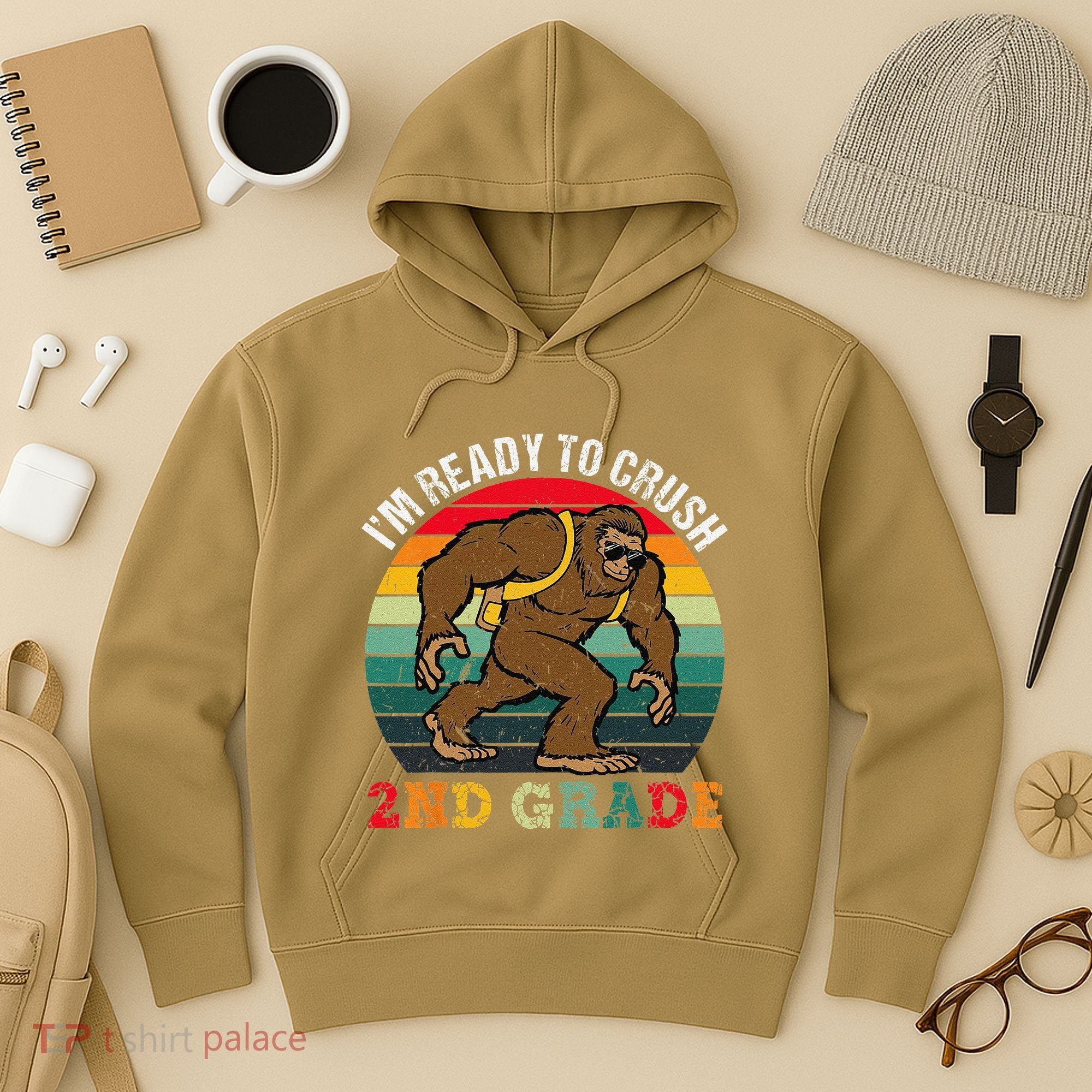 Bigfoot Sasquatch Crush 2nd Grade Second First Day Of School Gift Hoodie