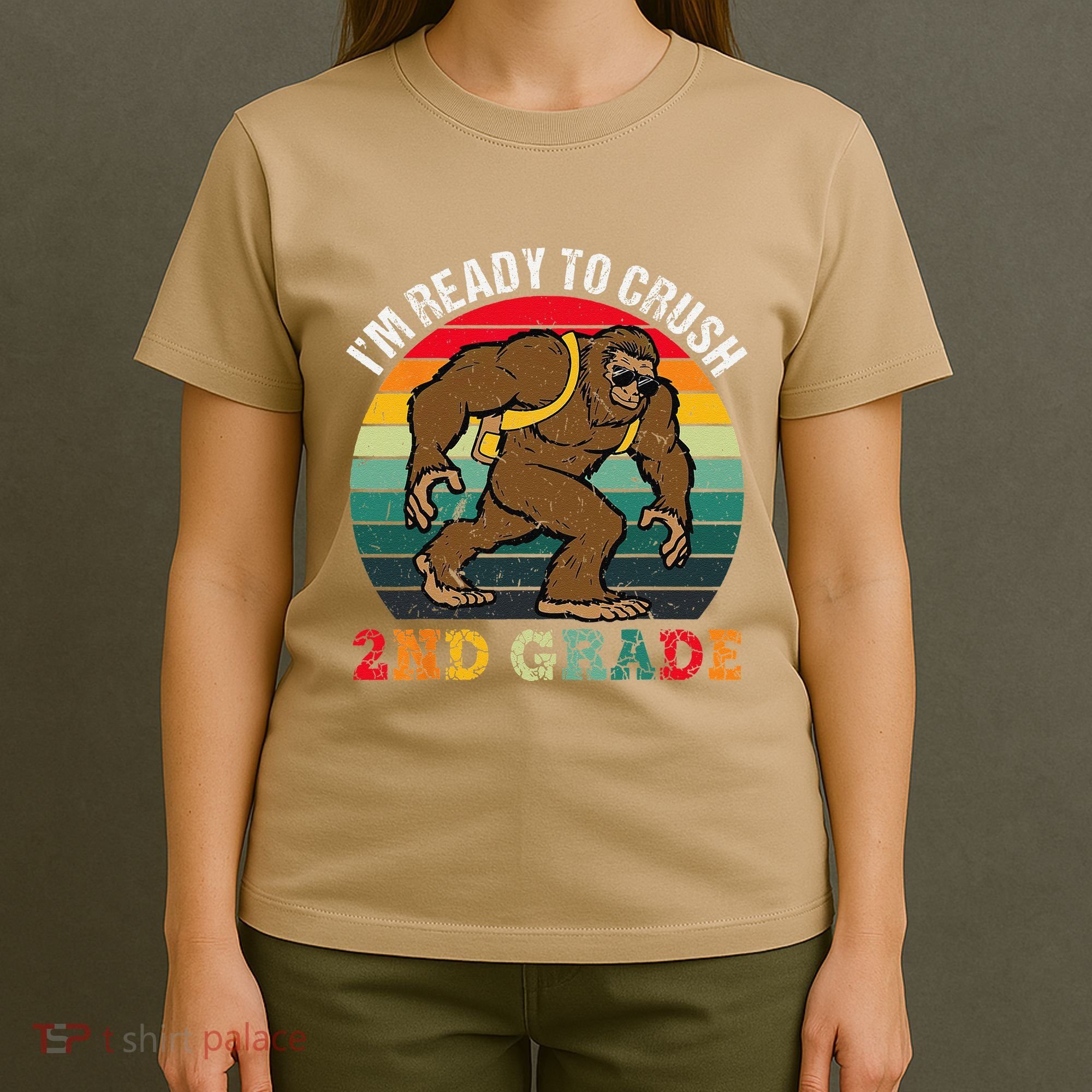 Bigfoot Sasquatch Crush 2nd Grade Second First Day Of School Gift T-Shirt