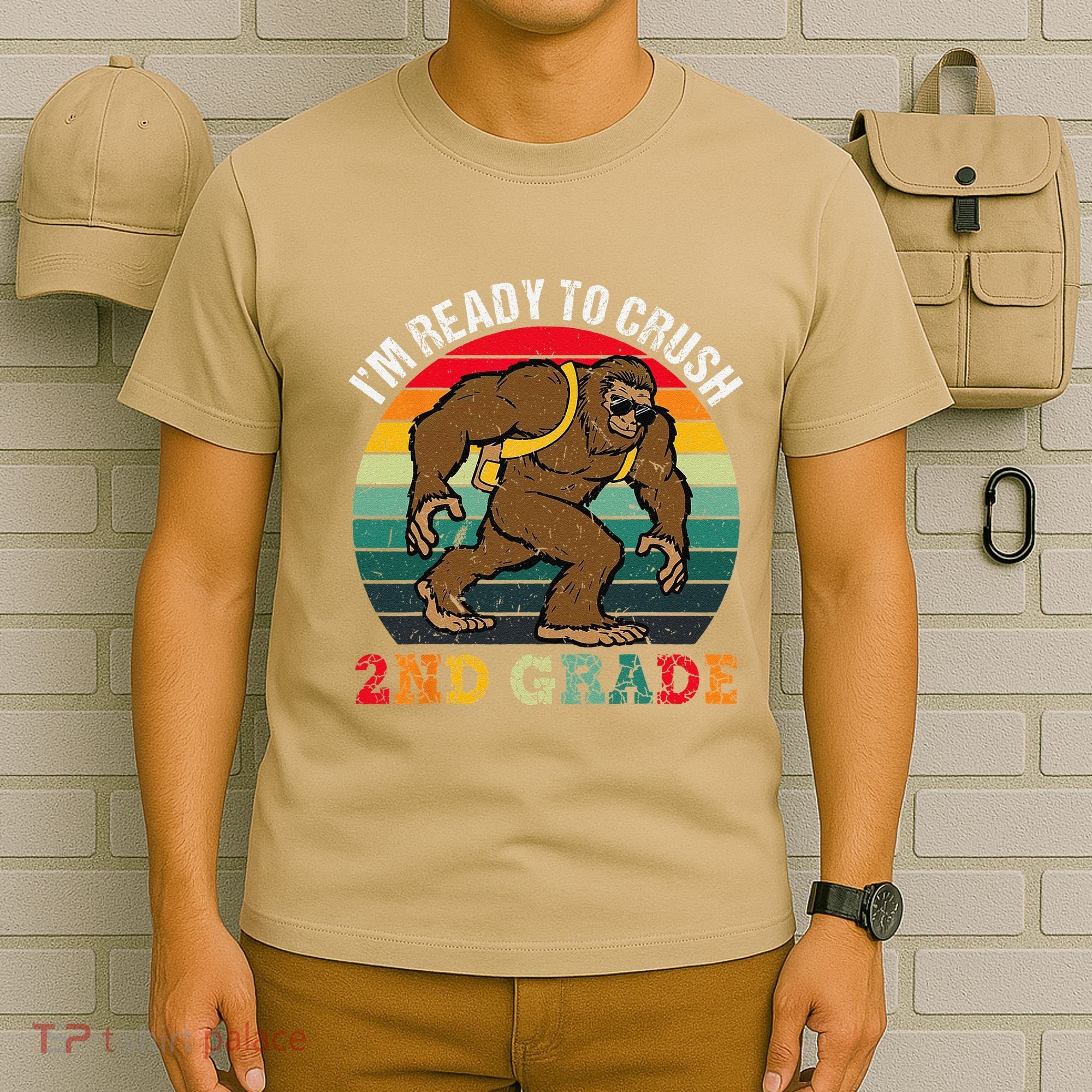 Bigfoot Sasquatch Crush 2nd Grade Second First Day Of School Gift T-Shirt