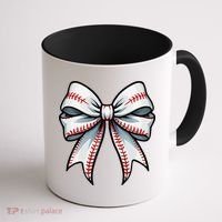 Baseball Softball Coquette Bow Game Heart Love Mom Life Coffee Mug thumb 1