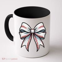Baseball Softball Coquette Bow Game Heart Love Mom Life Coffee Mug thumb 0