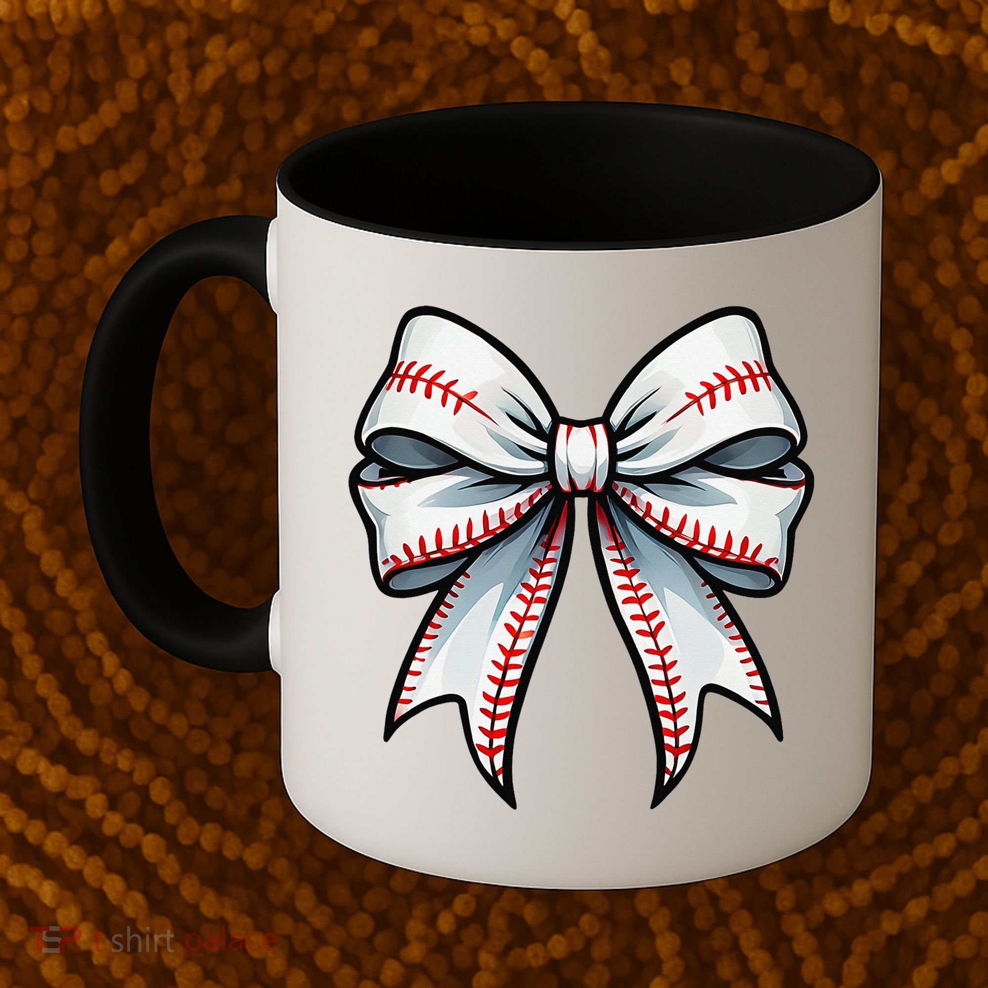 Baseball Softball Coquette Bow Game Heart Love Mom Life Coffee Mug