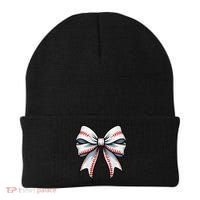 Baseball Softball Coquette Bow Game Heart Love Mom Life Beanie thumb 0
