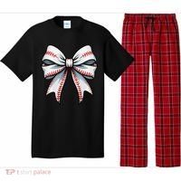 Baseball Softball Coquette Bow Game Heart Love Mom Life Pajama Set thumb 0