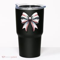 Baseball Softball Coquette Bow Game Heart Love Mom Life Tumbler thumb 0