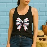 Baseball Softball Coquette Bow Game Heart Love Mom Life Women's Tank Top thumb 2