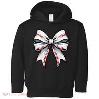 Baseball Softball Coquette Bow Game Heart Love Mom Life Toddler Hoodie thumb 0