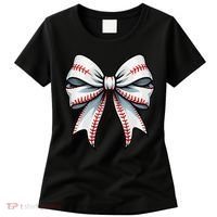 Baseball Softball Coquette Bow Game Heart Love Mom Life Women's T-Shirt thumb 0