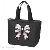 Baseball Softball Coquette Bow Game Heart Love Mom Life Tote Bag thumb 3