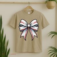 Baseball Softball Coquette Bow Game Heart Love Mom Life T-Shirt thumb 2