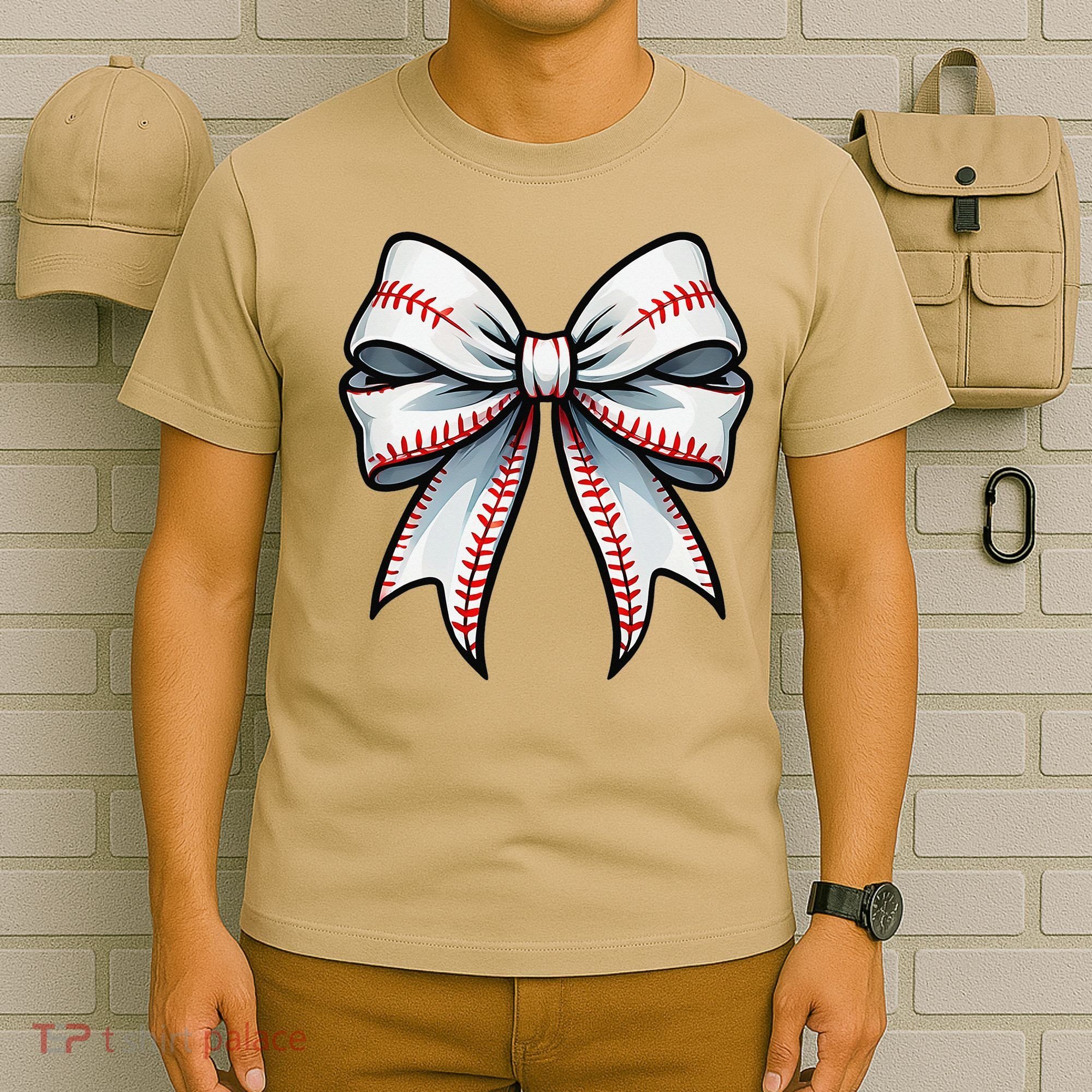 Baseball Softball Coquette Bow Game Heart Love Mom Life T-Shirt